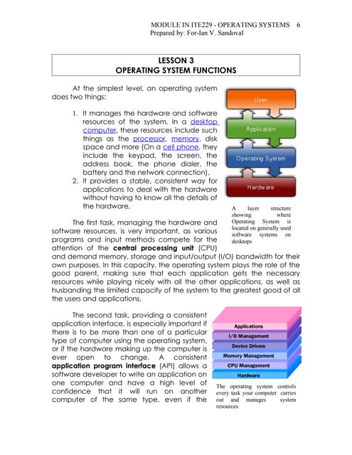 Lesson 3 Operating System Functions