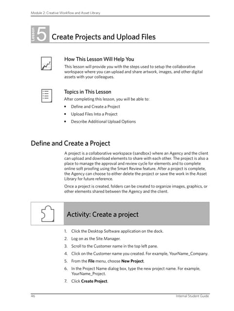Lesson 5 - Create Projects And Upload Files