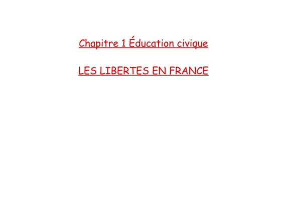 L'exercice des Libertés en France