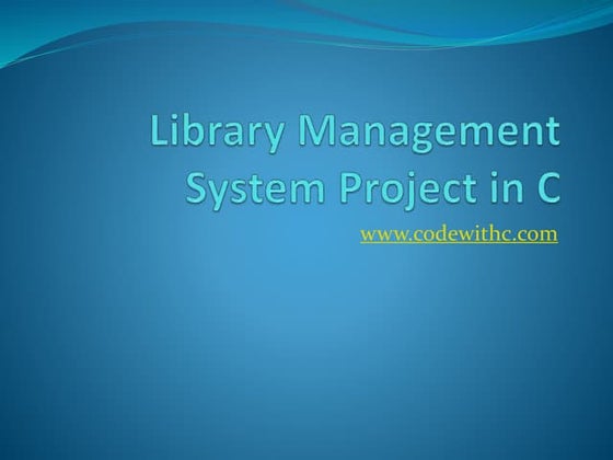 Library Management System Project in C