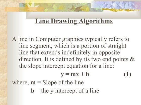 Line drawing algo.