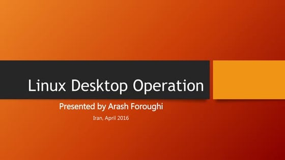 Linux Desktop Operation - Session 1