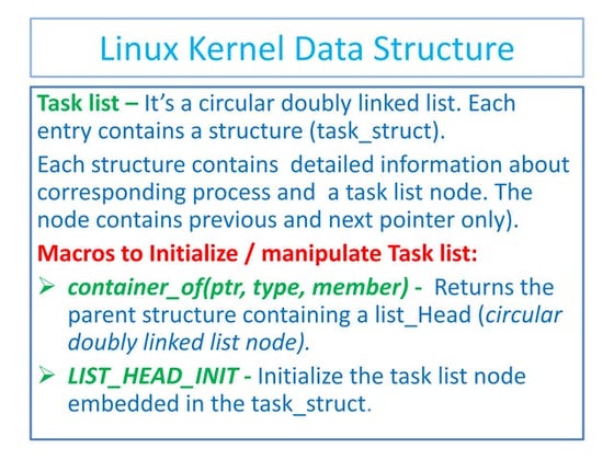 Data Structures used in Linux kernel 