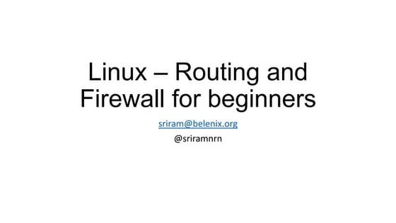 Linux – routing and firewall for beginners v 1.0