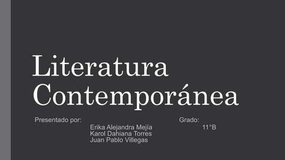 Literatura Contemporánea