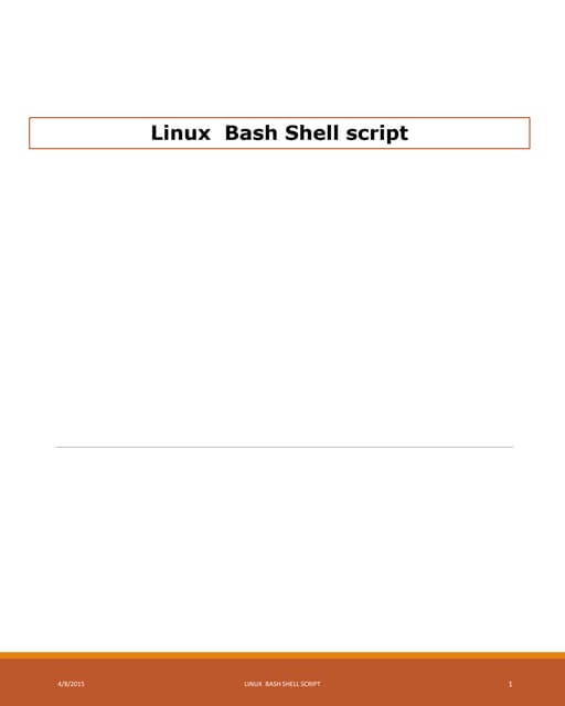 Linux Shell Scripting