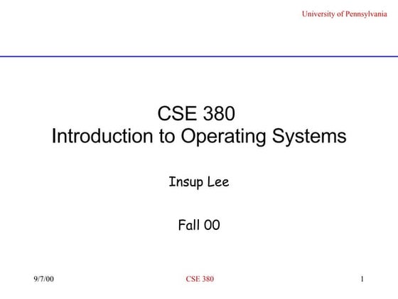 CSE 370 - Introduction to Operating Systems