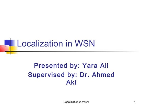 Localization in wsn