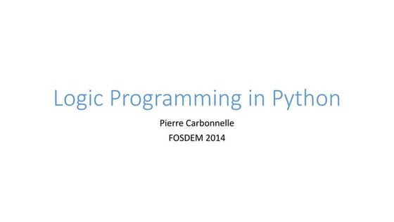 Logic programming in python