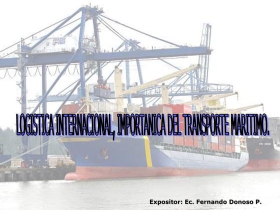 Logistica internacional, importancia transporte maritimo