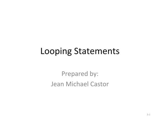 Looping statements in Java