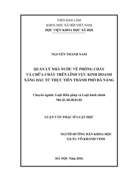 Quản lý về phòng và chữa cháy trên lĩnh vực kinh doanh xăng dầu