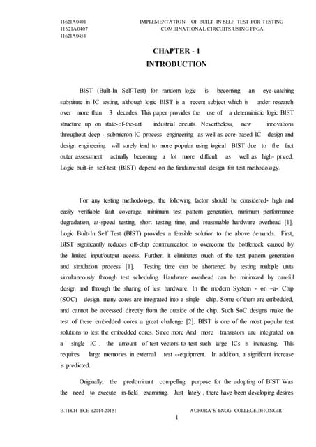 implementation of BIST
