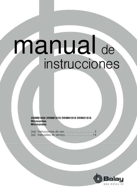 Manual balay   microondas 3wmx1918