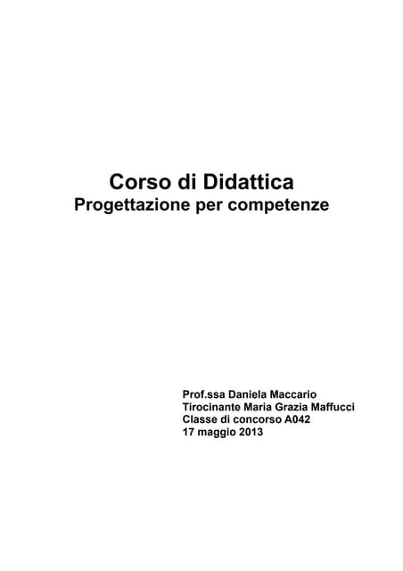 Maria Grazia Maffucci - progettazione per competenze