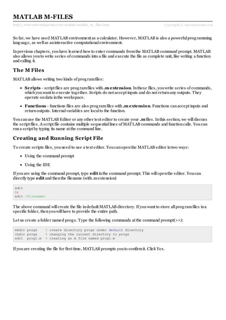 Matlab m files