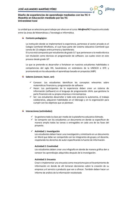 Matriz de posibilidades pdt