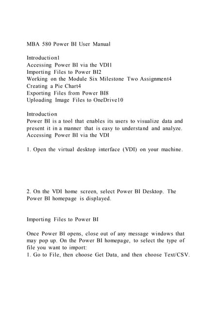 MBA 580 Power BI User Manual Introduction1Accessing Power B