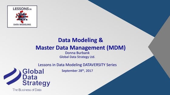 Lessons in Data Modeling: Data Modeling & MDM