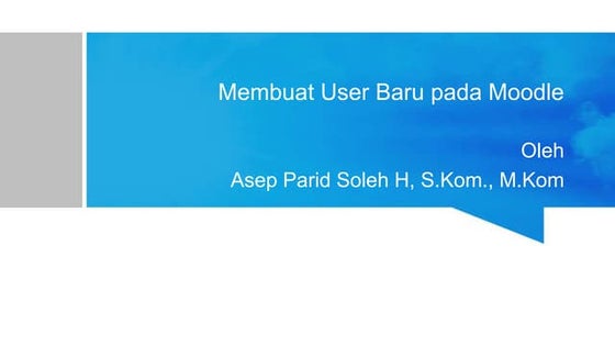 Membuat user baru pada moodle