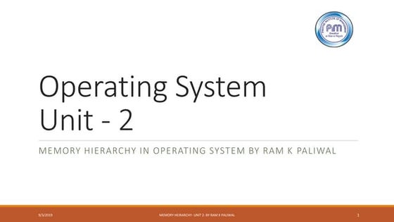 Memory hierarchy  unit 2 by ram k paliwal