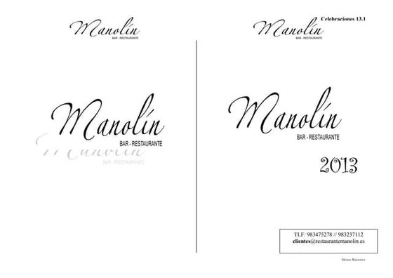 Carta celebraciones Restaurante Manolín Valladolid