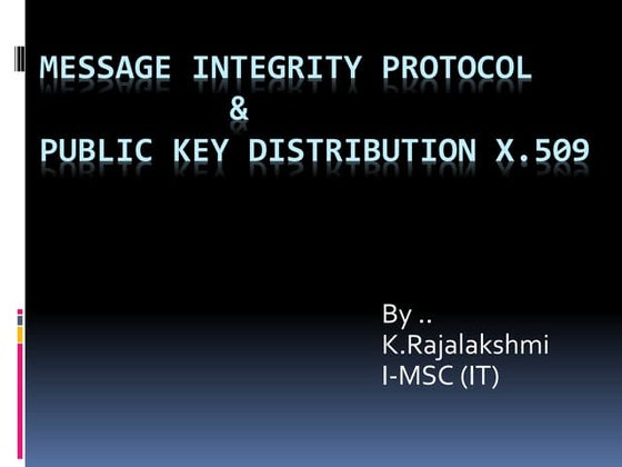 Message integrity protocol