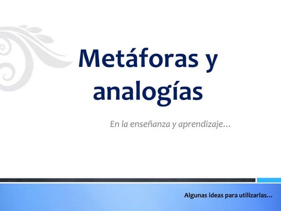 Metáforas y analogías en la enseñanza