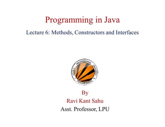 Methods and constructors