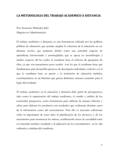 Metodologia del trabajo académico a distancia. inocencio melendez julio. ju...