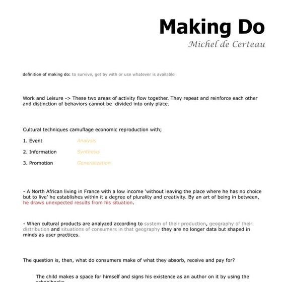 Michel de certeau   making do