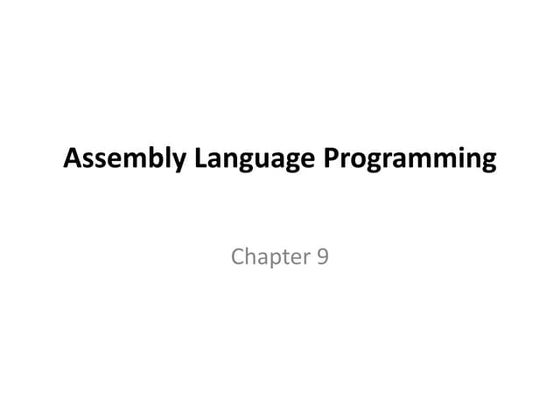 Microprocessor  chapter 9 - assembly language programming