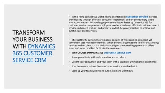 Microsoft dynamic 365 crm for customer service software