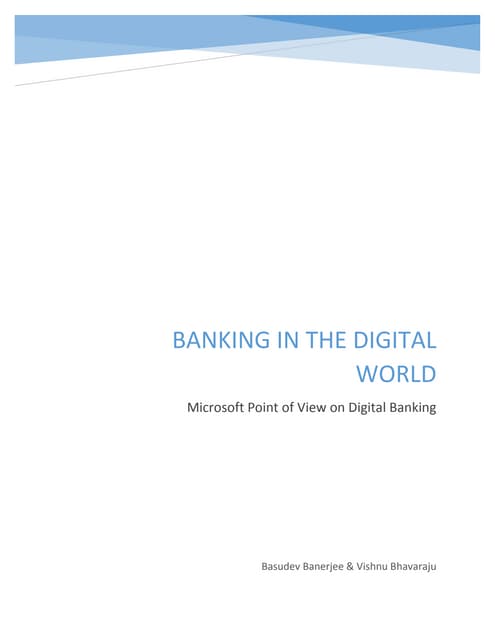 Banking in the Digital Era - Microsoft India Perspective