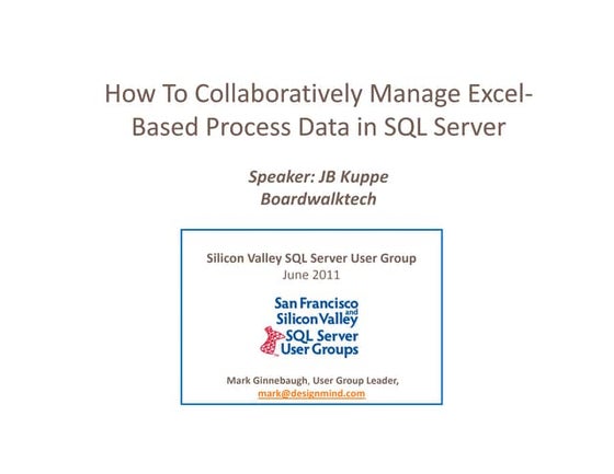 Microsoft SQL Server - How to Collaboratively Manage Excel Data