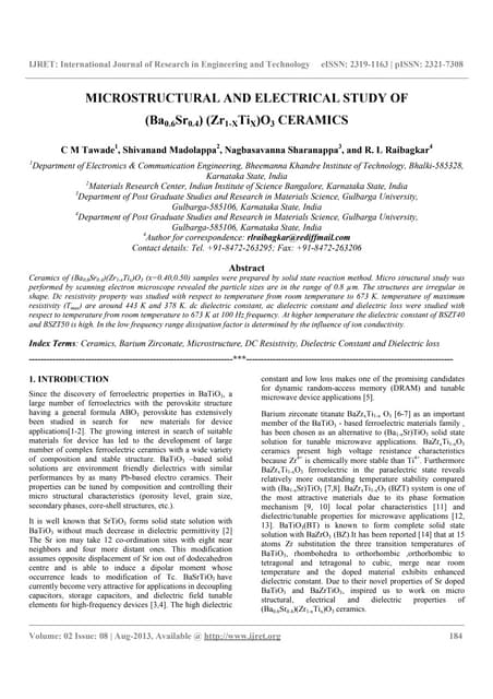 Microstructural and electrical study of
