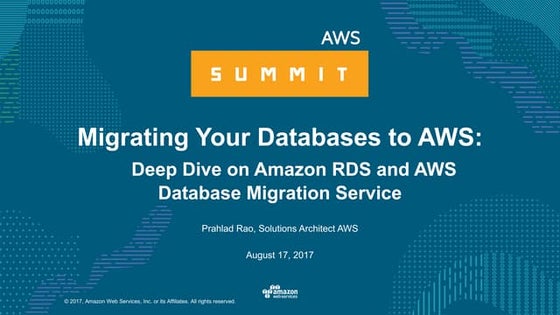 Migrating Your Databases to AWS Deep Dive on Amazon RDS and AWS