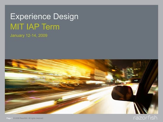 MIT Course - What is Experience Design