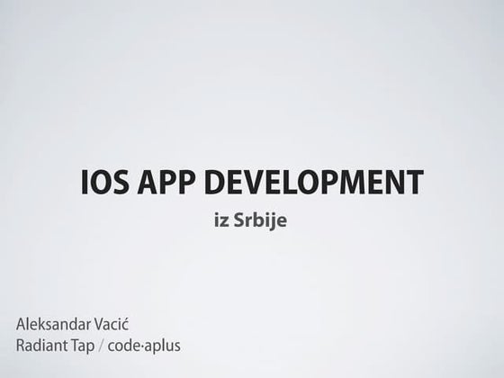 Aleksandar Vacić - iOS App Development iz Srbije