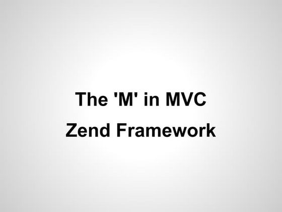 Models Best Practices (ZF MVC)