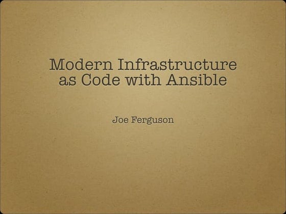 Modern infrastructure as code with ansible  PyTN