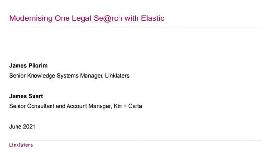 Modernising One Legal Se@rch with Elastic Enterprise Search [Customer Story]
