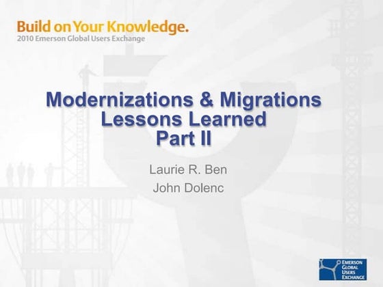 Modernization Lessons Learned -Part 2