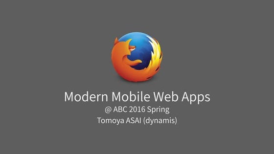 Modern Mobile Web Apps