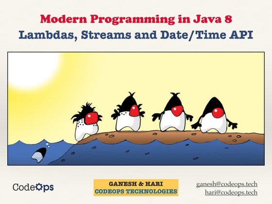 Modern Programming in Java 8 - Lambdas, Streams and Date Time API