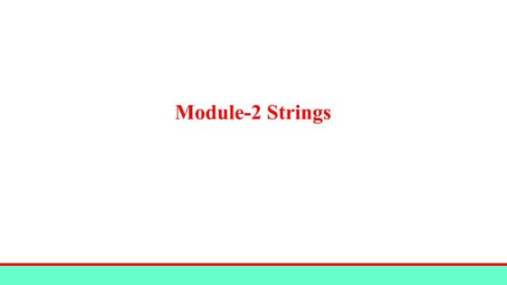 Module-2_Strings concepts in c programming