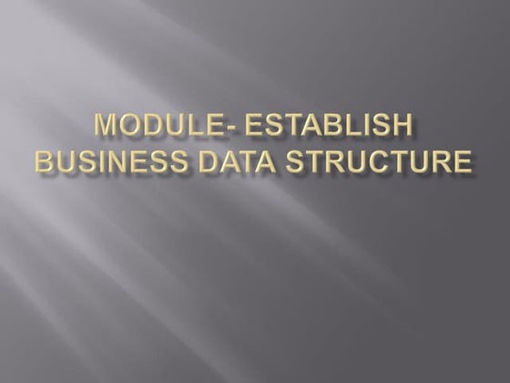 Module  establish business data structure