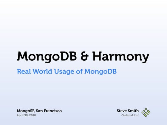 Mongo and Harmony