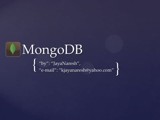 Mongo DB Presentation