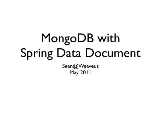 Mongo db with spring data document